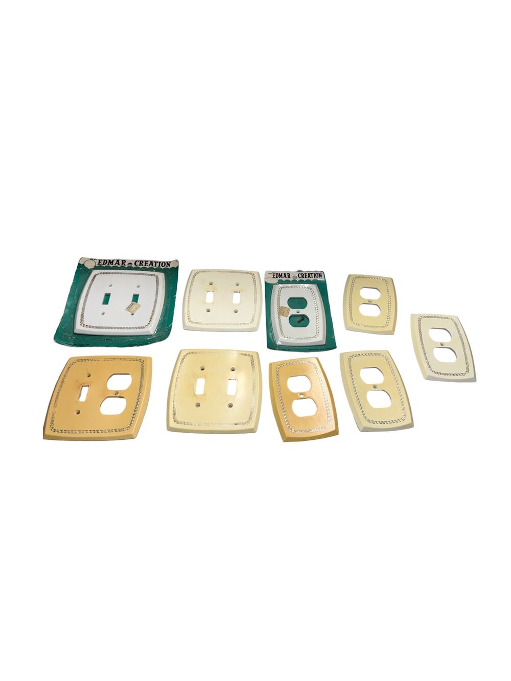 Edmar Creation Vintage Greek Key Wall Plates Lot 9pc Switch Outlet Covers